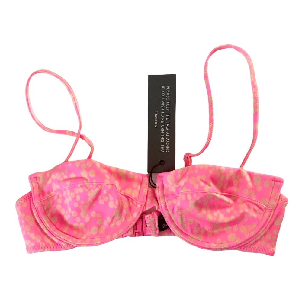 Triangl Sasha Pink Polka Bikini Top Sz Xs NWT - Picture 1 of 2